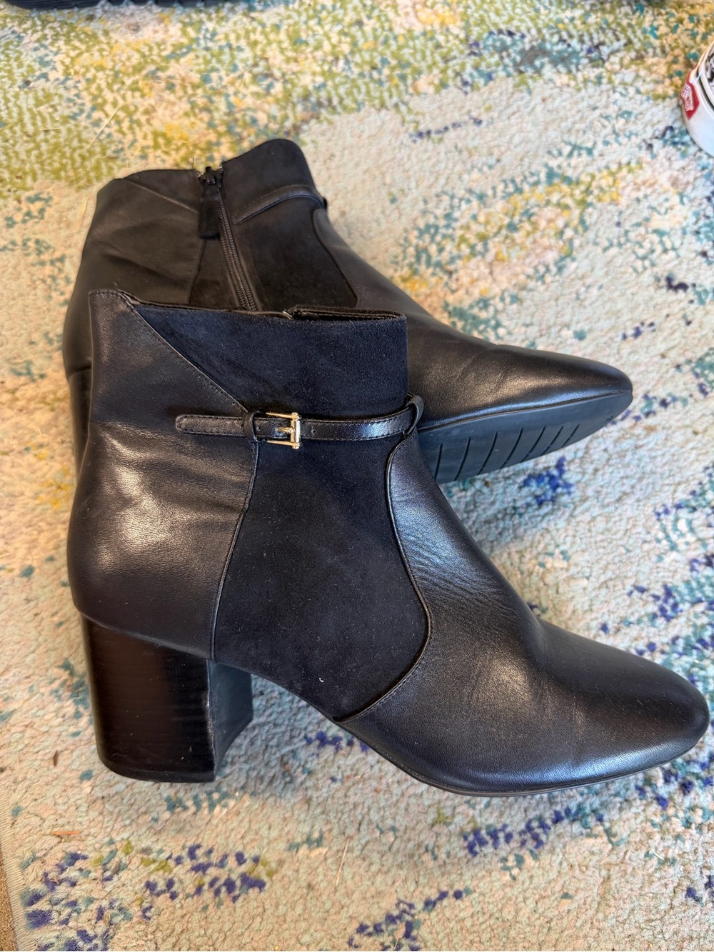 Cole Haan Black Leather Suede Ankle Boots Booties Women’s 9B